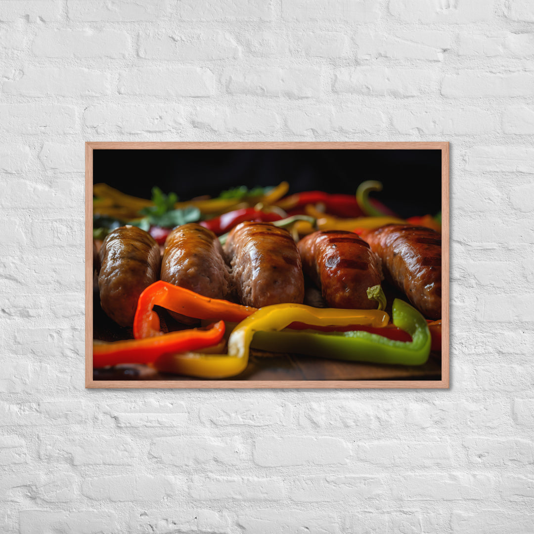 Sausage and Peppers Framed poster 🤤 from Yumify.AI