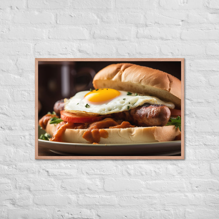 Sausage Sandwich Framed poster 🤤 from Yumify.AI