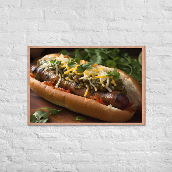 Cheesy Grilled Mexican Sausages Framed poster 🤤 from Yumify.AI