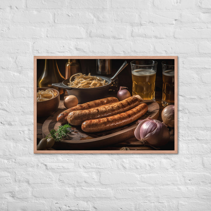 Sausage and Onions Framed poster 🤤 from Yumify.AI