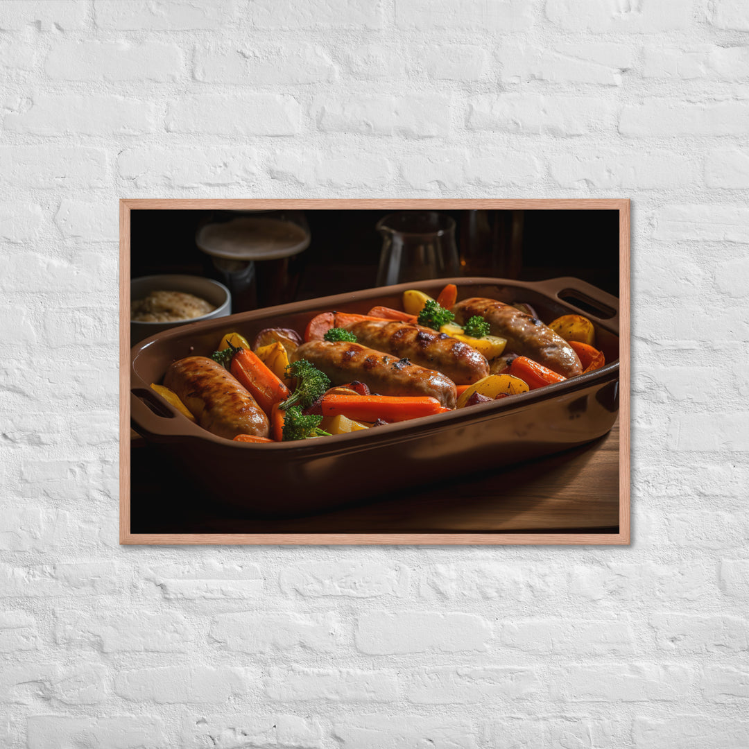 Baked Sausage and Vegetables Framed poster 🤤 from Yumify.AI