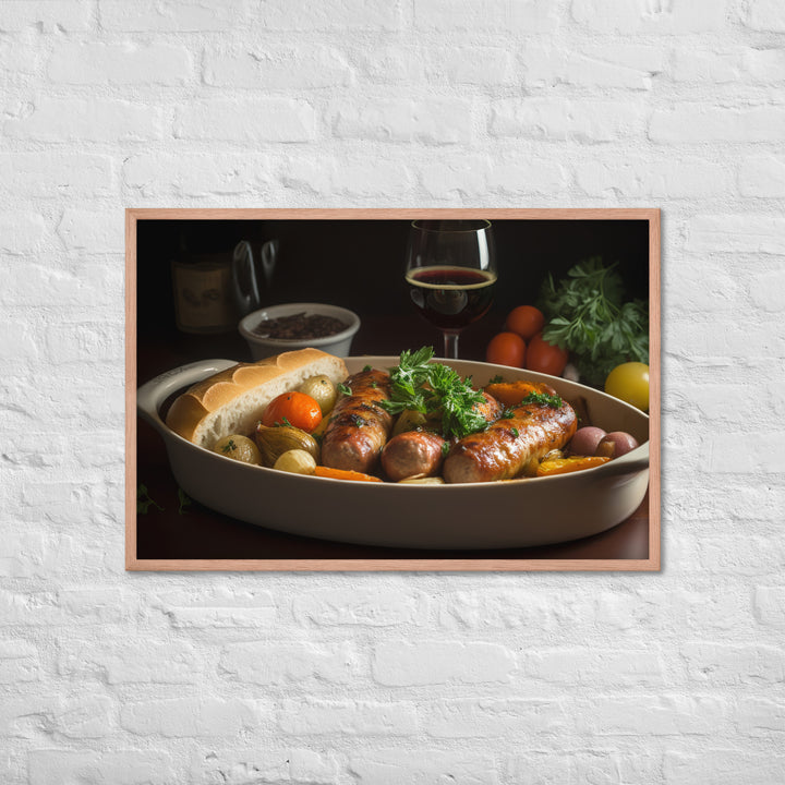 Baked Sausage and Vegetables Framed poster 🤤 from Yumify.AI