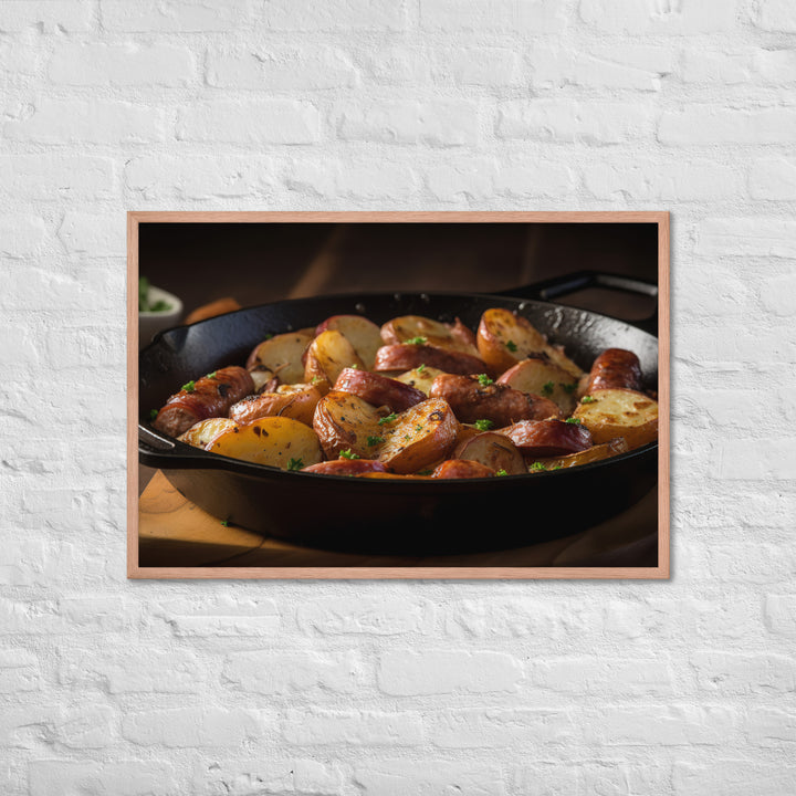 Baked Sausage and Potato Skillet Framed poster 🤤 from Yumify.AI