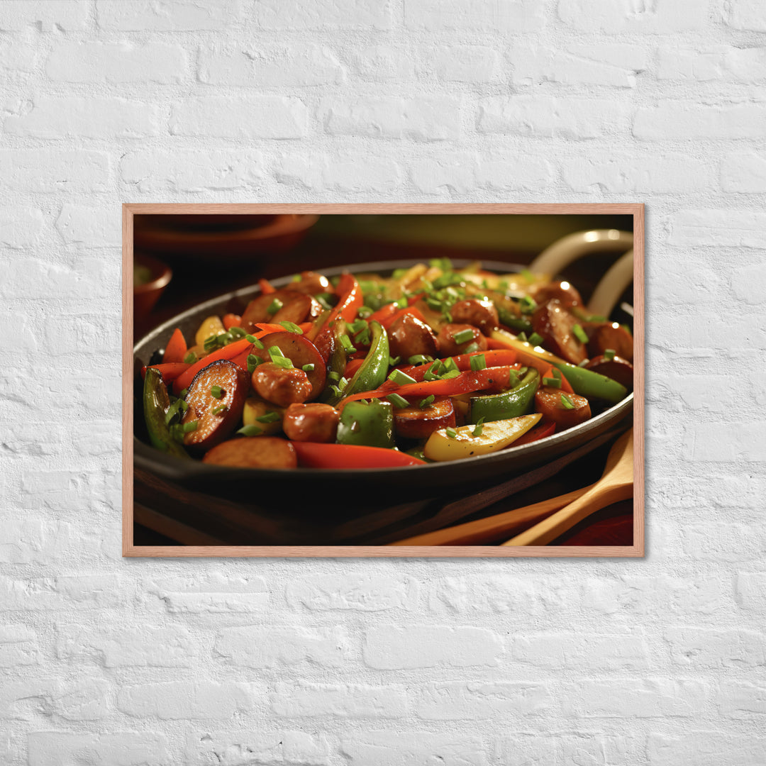 Sausage Stir Fry Framed poster 🤤 from Yumify.AI