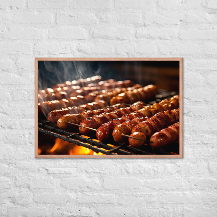 Sausage Skewers Framed poster 🤤 from Yumify.AI