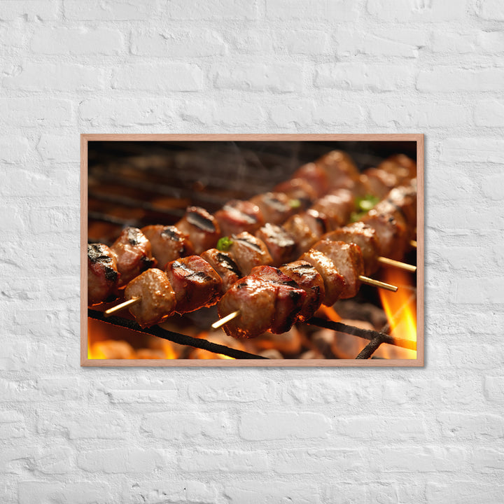 Sausage Skewers Framed poster 🤤 from Yumify.AI