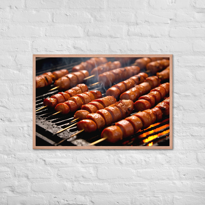 Sausage Skewers Framed poster 🤤 from Yumify.AI