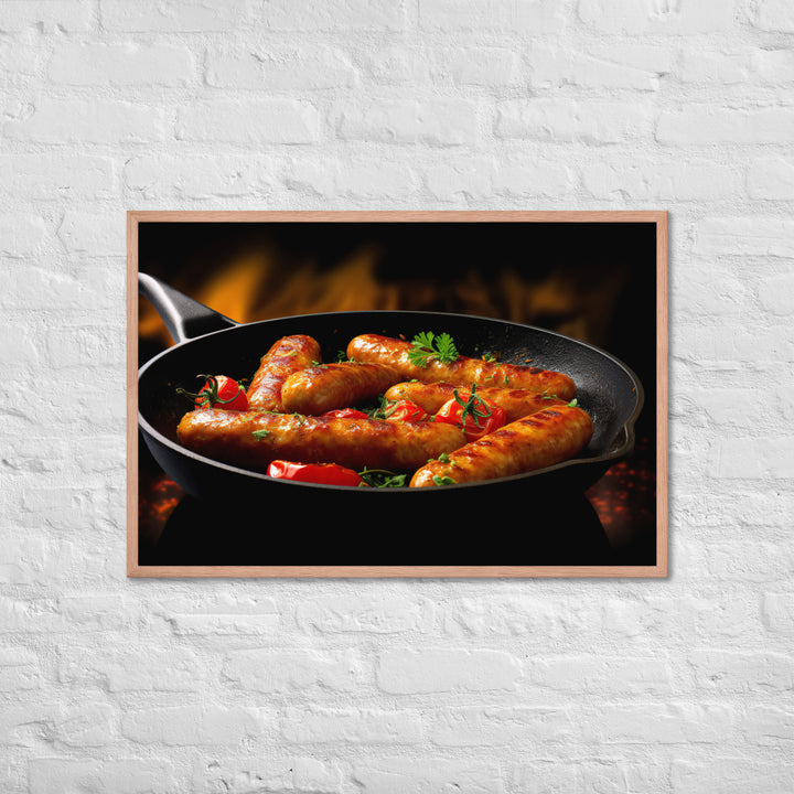 Pan Fried Sausage Framed poster 🤤 from Yumify.AI