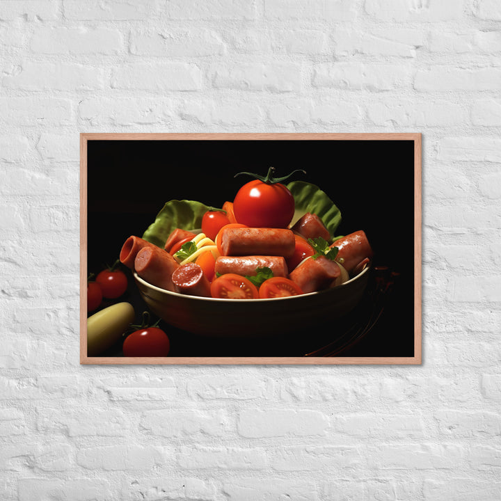 Boiled sausage Framed poster 🤤 from Yumify.AI