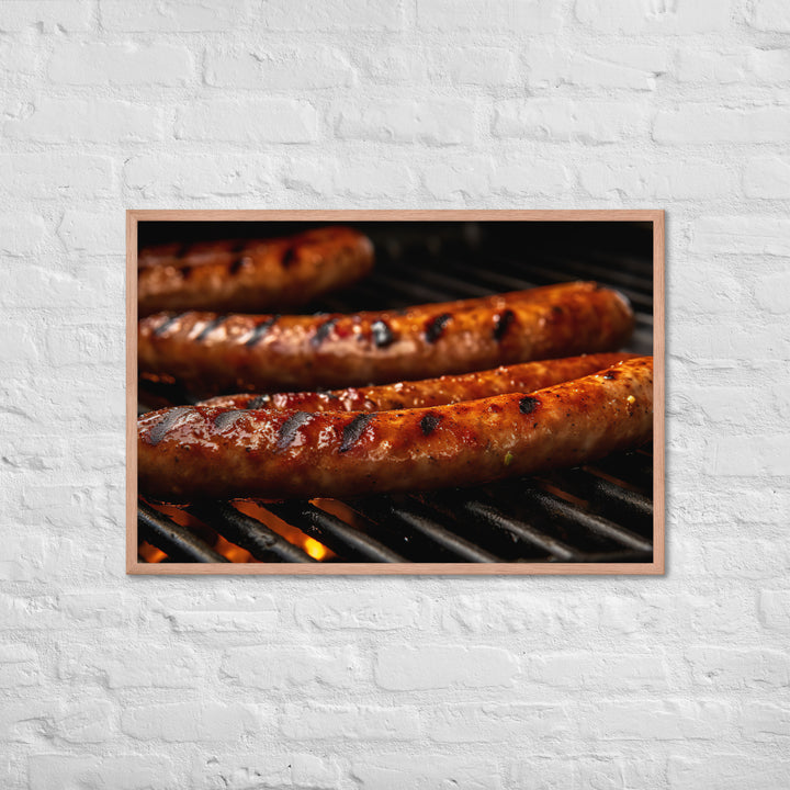 Grilled Sausage Framed poster 🤤 from Yumify.AI