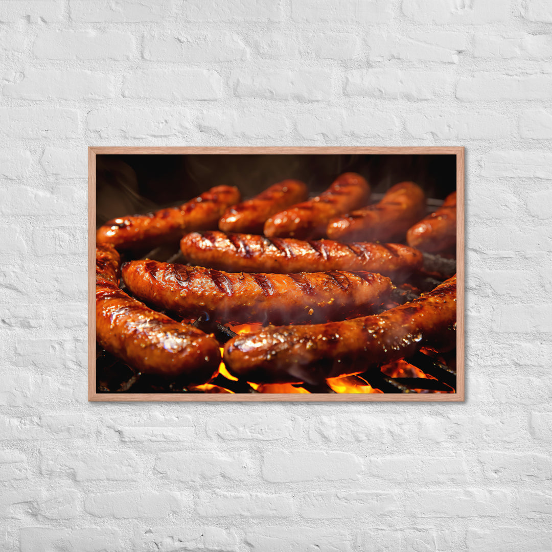 Grilled Sausage Framed poster 🤤 from Yumify.AI