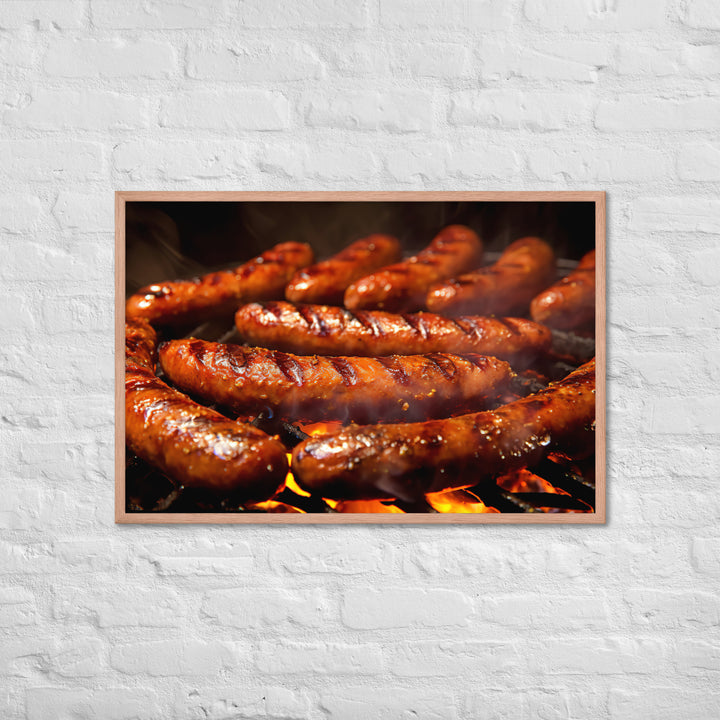 Grilled Sausage Framed poster 🤤 from Yumify.AI