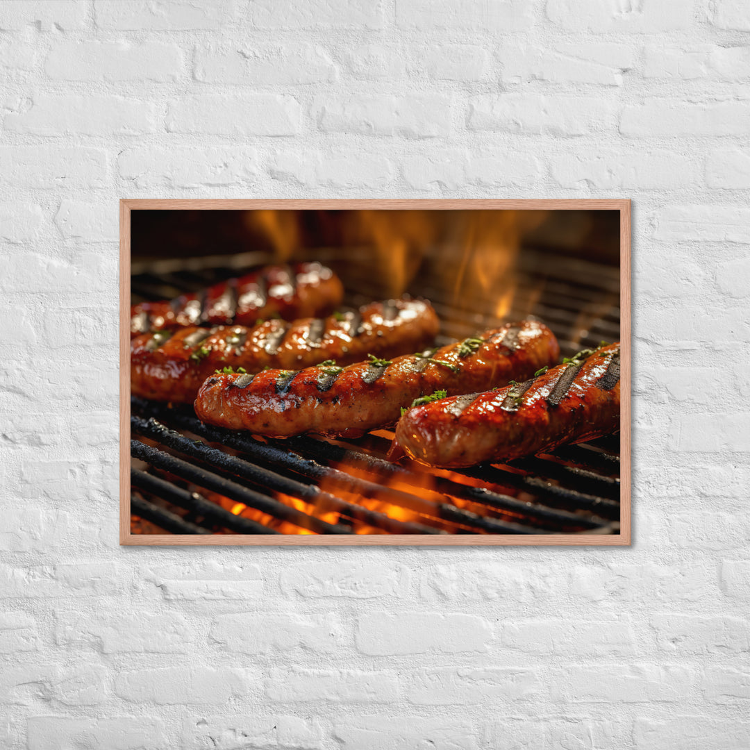 Grilled Sausage Framed poster 🤤 from Yumify.AI