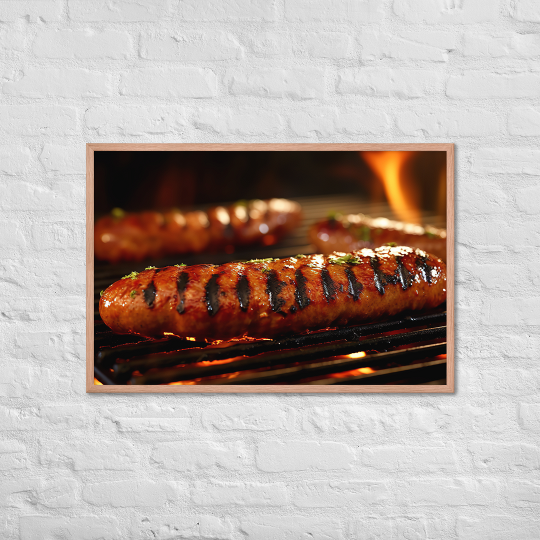 Grilled Sausage Framed poster 🤤 from Yumify.AI