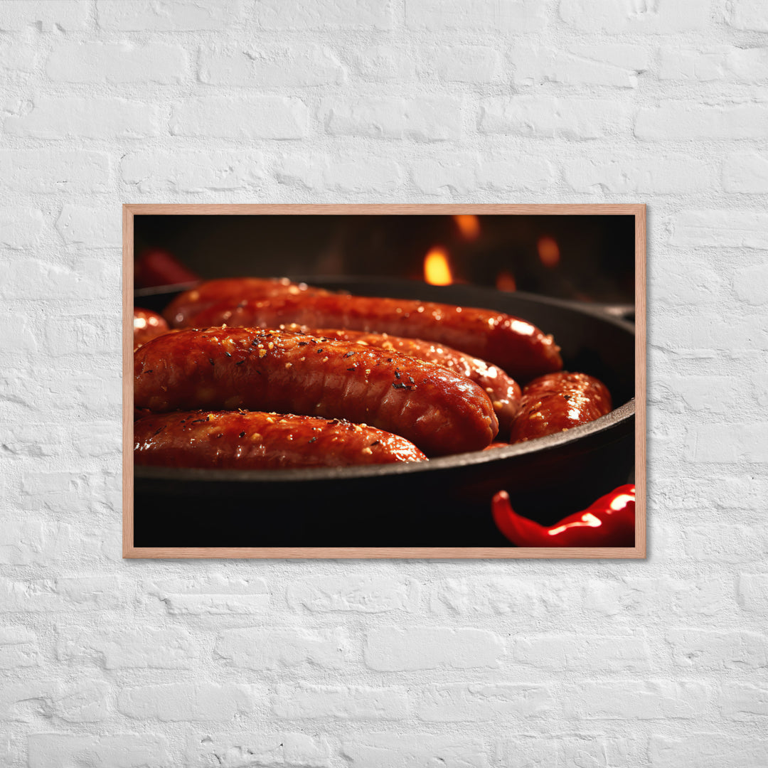 Baked Sausage Framed poster 🤤 from Yumify.AI