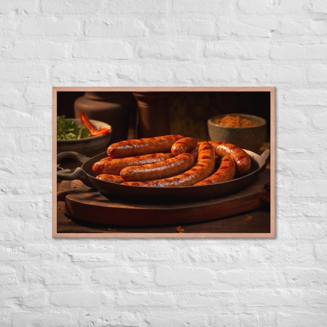 Baked Sausage Framed poster 🤤 from Yumify.AI