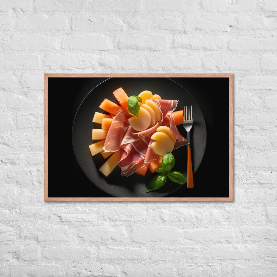 Parma Ham and Melon Appetizer Framed poster 🤤 from Yumify.AI