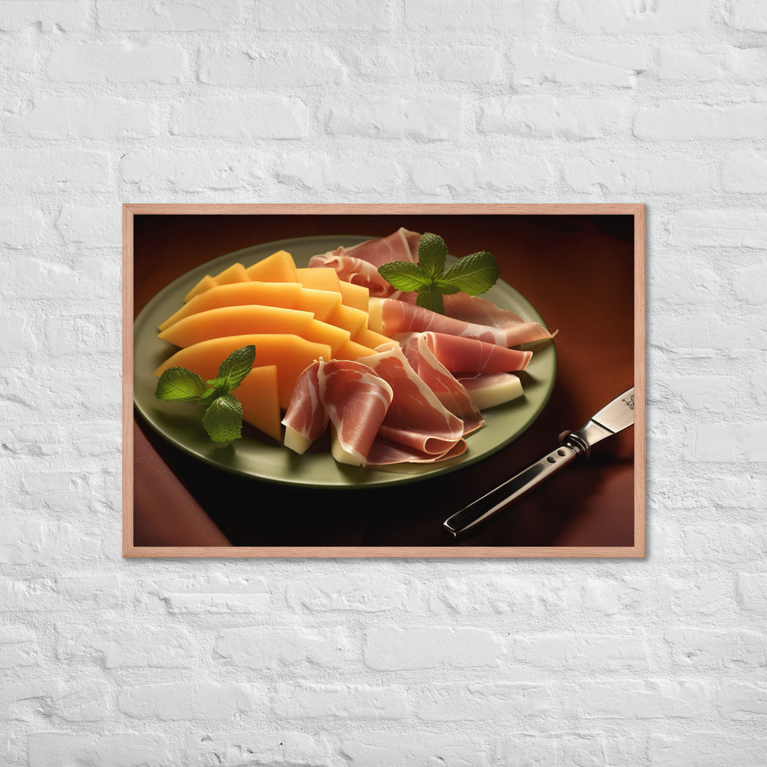 Parma Ham and Melon Appetizer Framed poster 🤤 from Yumify.AI