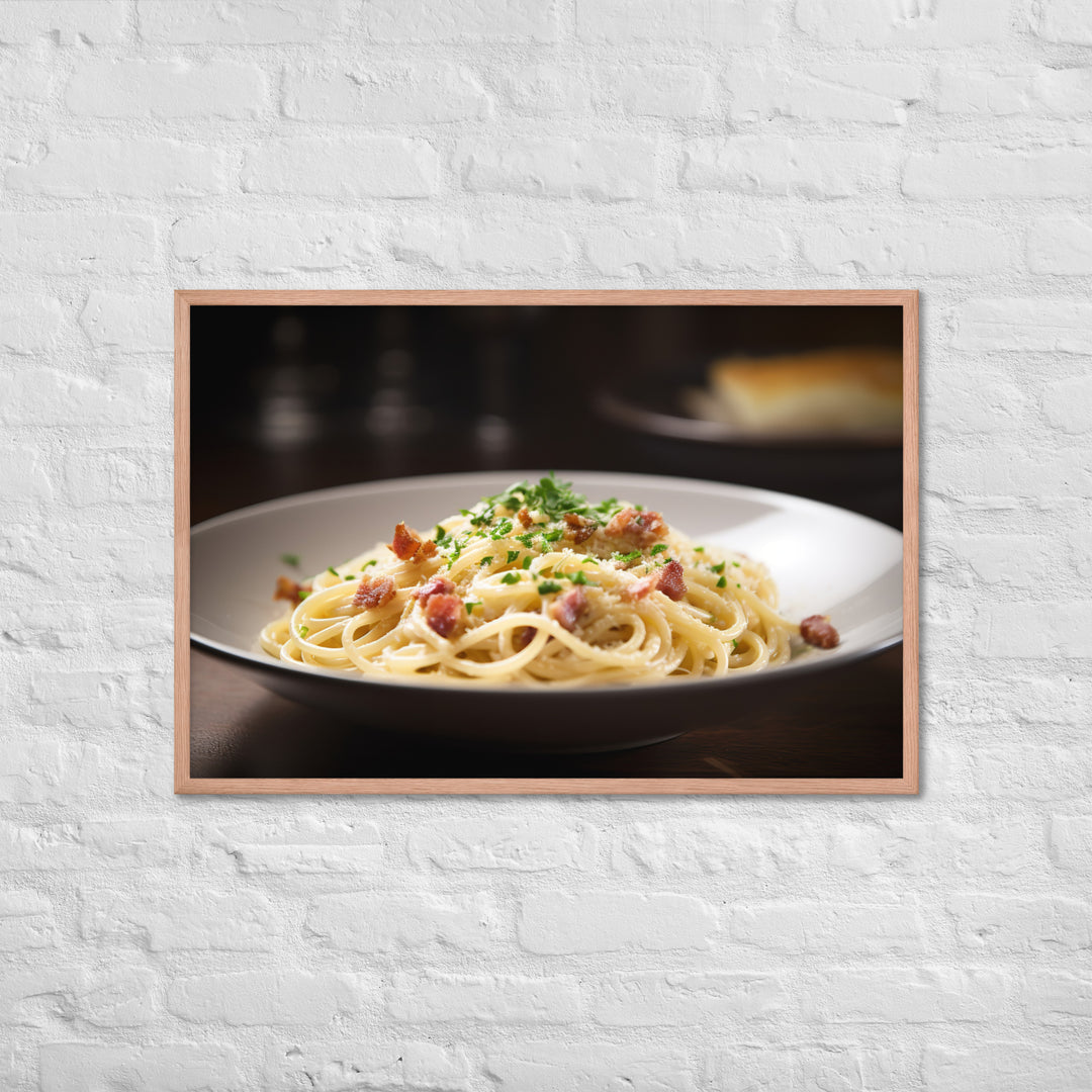 Spaghetti Carbonara with Bacon Framed poster 🤤 from Yumify.AI