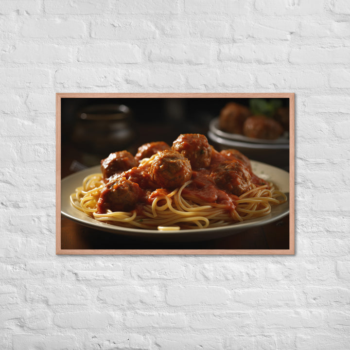 Classic Spaghetti and Meatballs Framed poster 🤤 from Yumify.AI