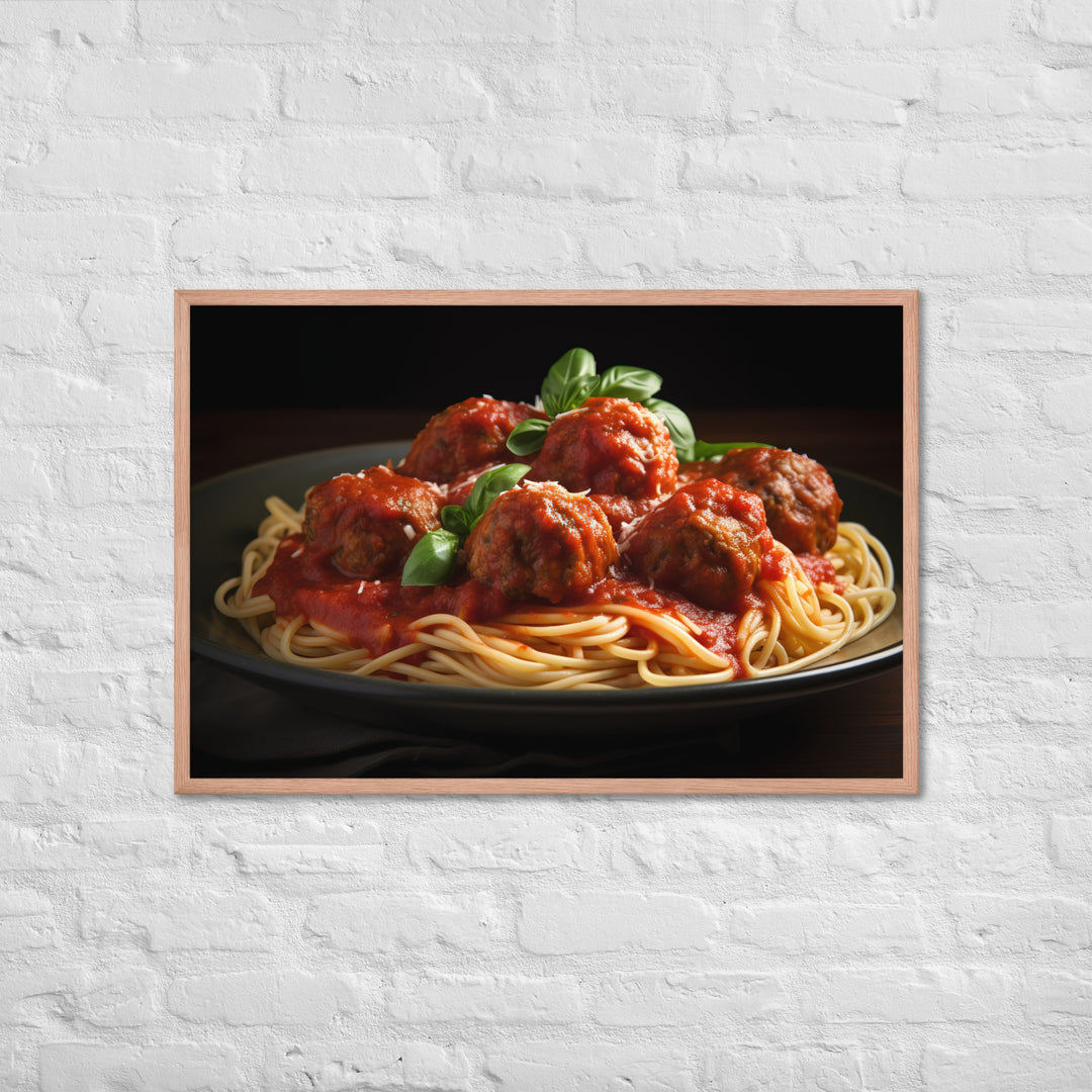 Classic Spaghetti and Meatballs Framed poster 🤤 from Yumify.AI