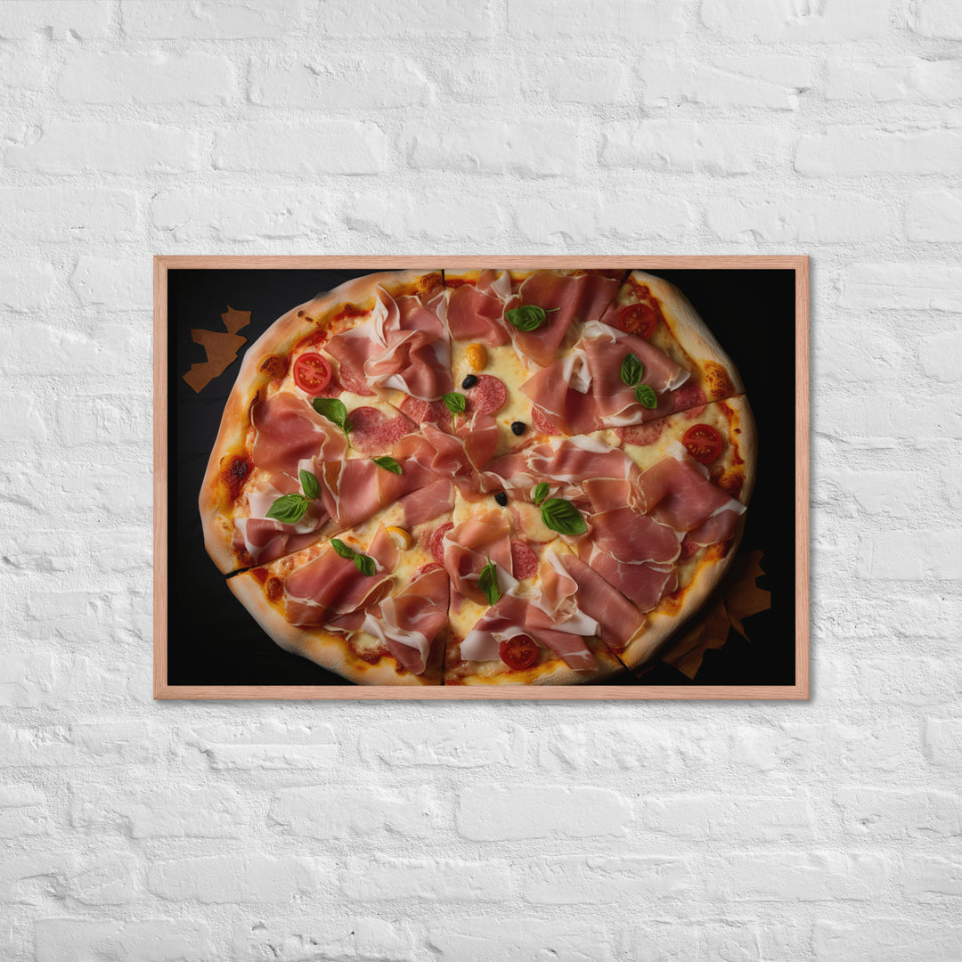 Parma Ham and Mozzarella Pizza Framed poster 🤤 from Yumify.AI