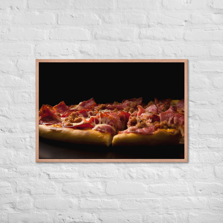 A Loaded Meat Pizza Framed poster 🤤 from Yumify.AI