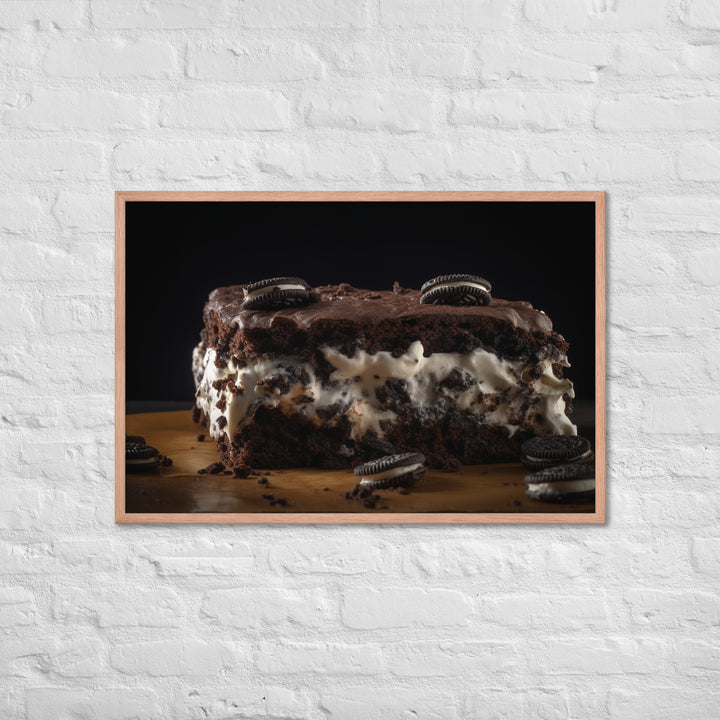 Oreo Brownie Ice Cream Sandwich Framed poster 🤤 from Yumify.AI