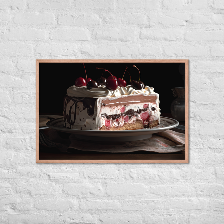 Neapolitan Ice Cream Cake Framed poster 🤤 from Yumify.AI