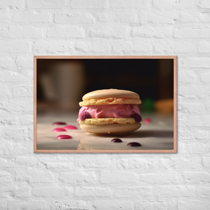 Macaron Ice Cream Sandwich Framed poster 🤤 from Yumify.AI