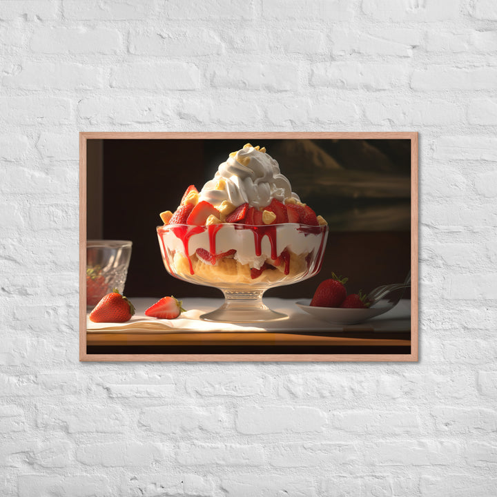 Strawberry Shortcake Sundae Framed poster 🤤 from Yumify.AI