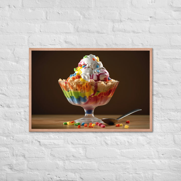 Rainbow Sherbet Sundae Framed poster 🤤 from Yumify.AI