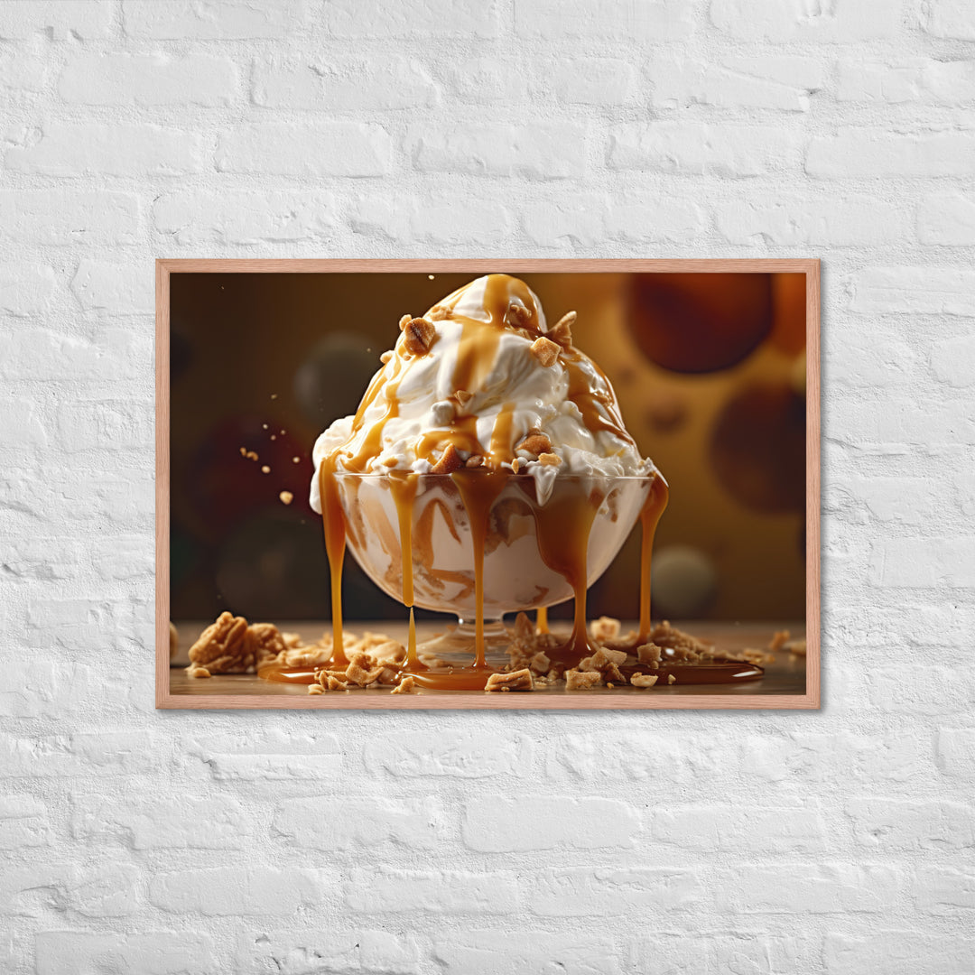 Nutty Caramel Sundae Framed poster 🤤 from Yumify.AI