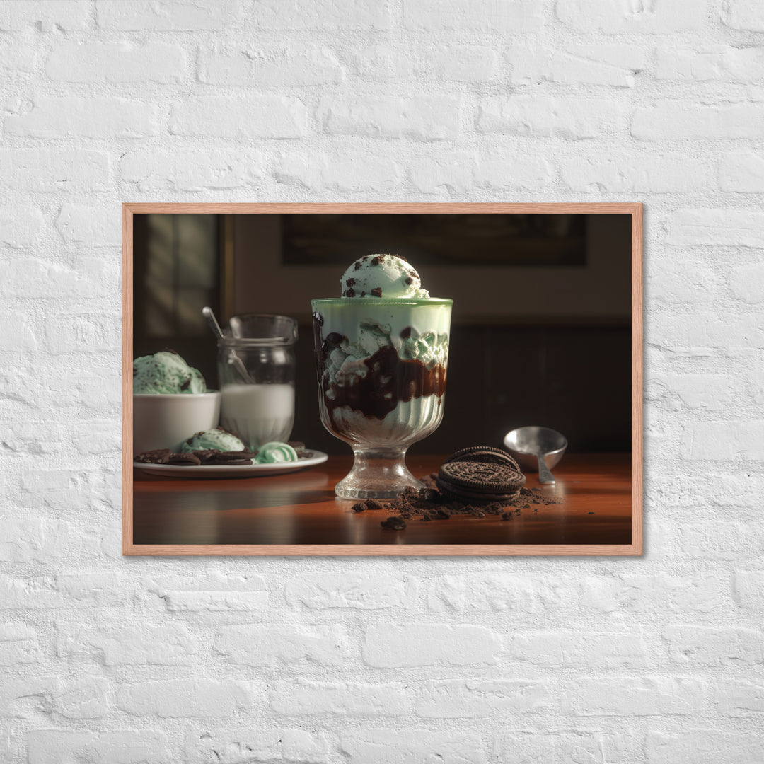 Mint Oreo Sundae Framed poster 🤤 from Yumify.AI