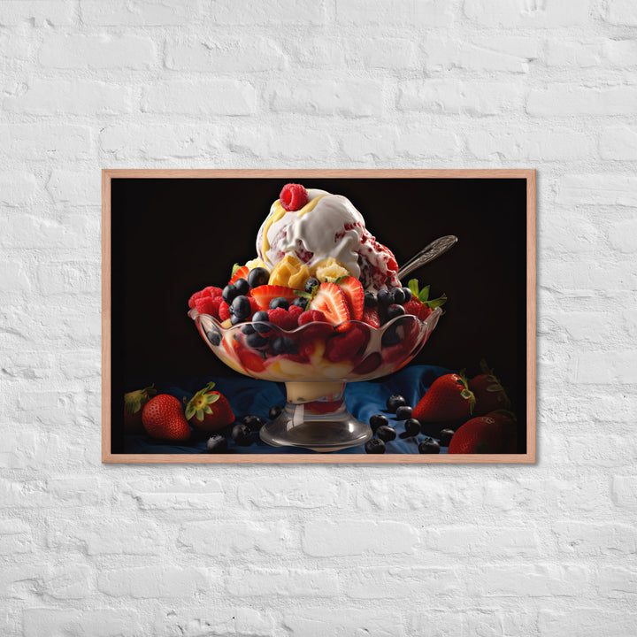 Fruit Lovers Paradise Sundae Framed poster 🤤 from Yumify.AI