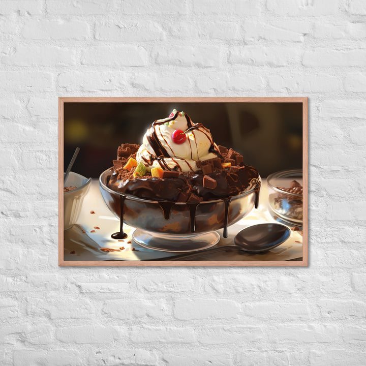 Chocolate Lovers Dream Sundae Framed poster 🤤 from Yumify.AI