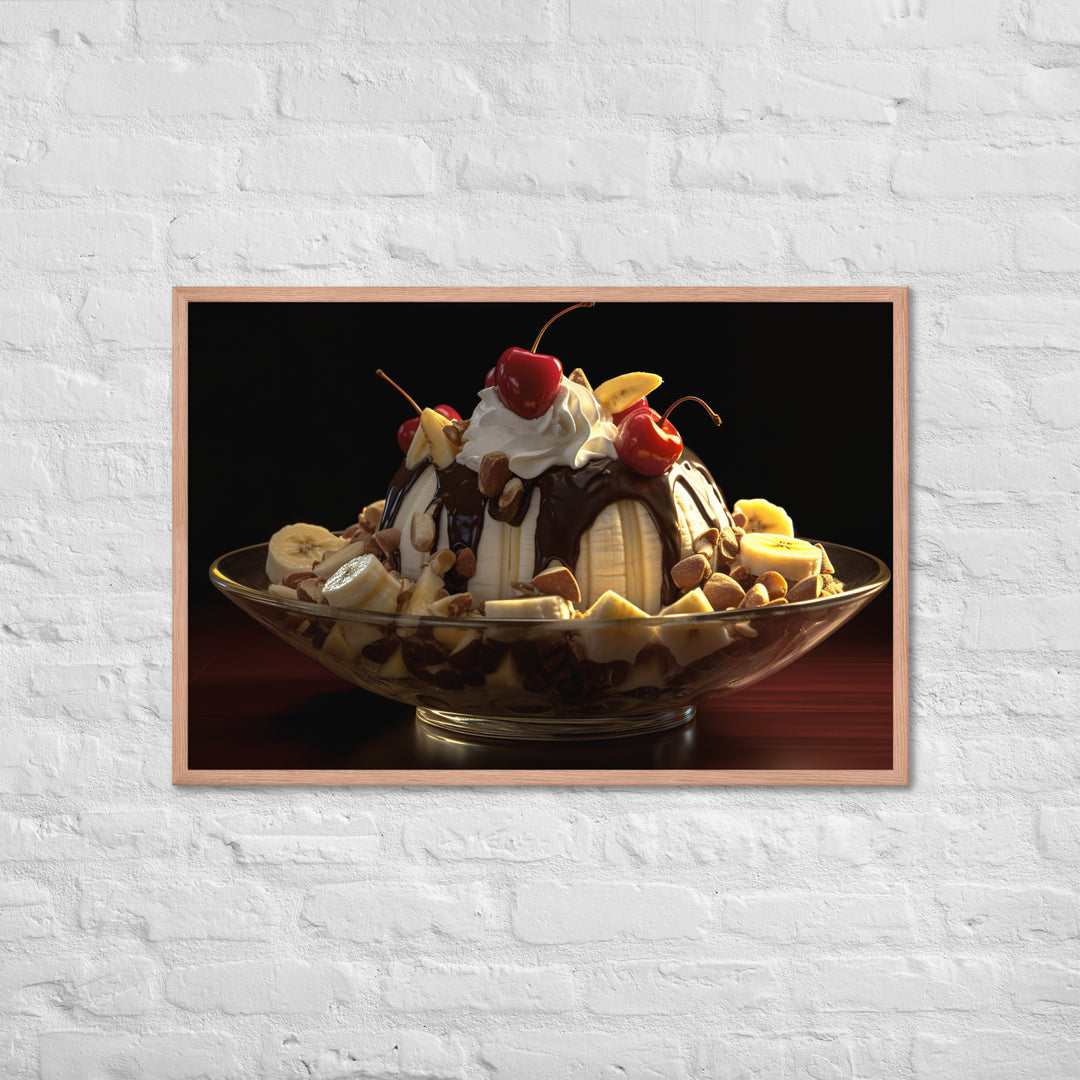 Banana Split Sundae Framed poster 🤤 from Yumify.AI