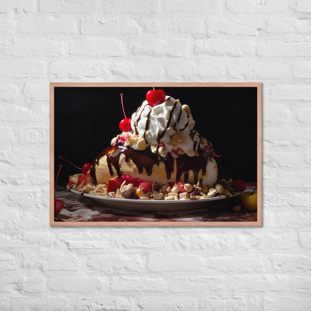 Banana Split Sundae Framed poster 🤤 from Yumify.AI