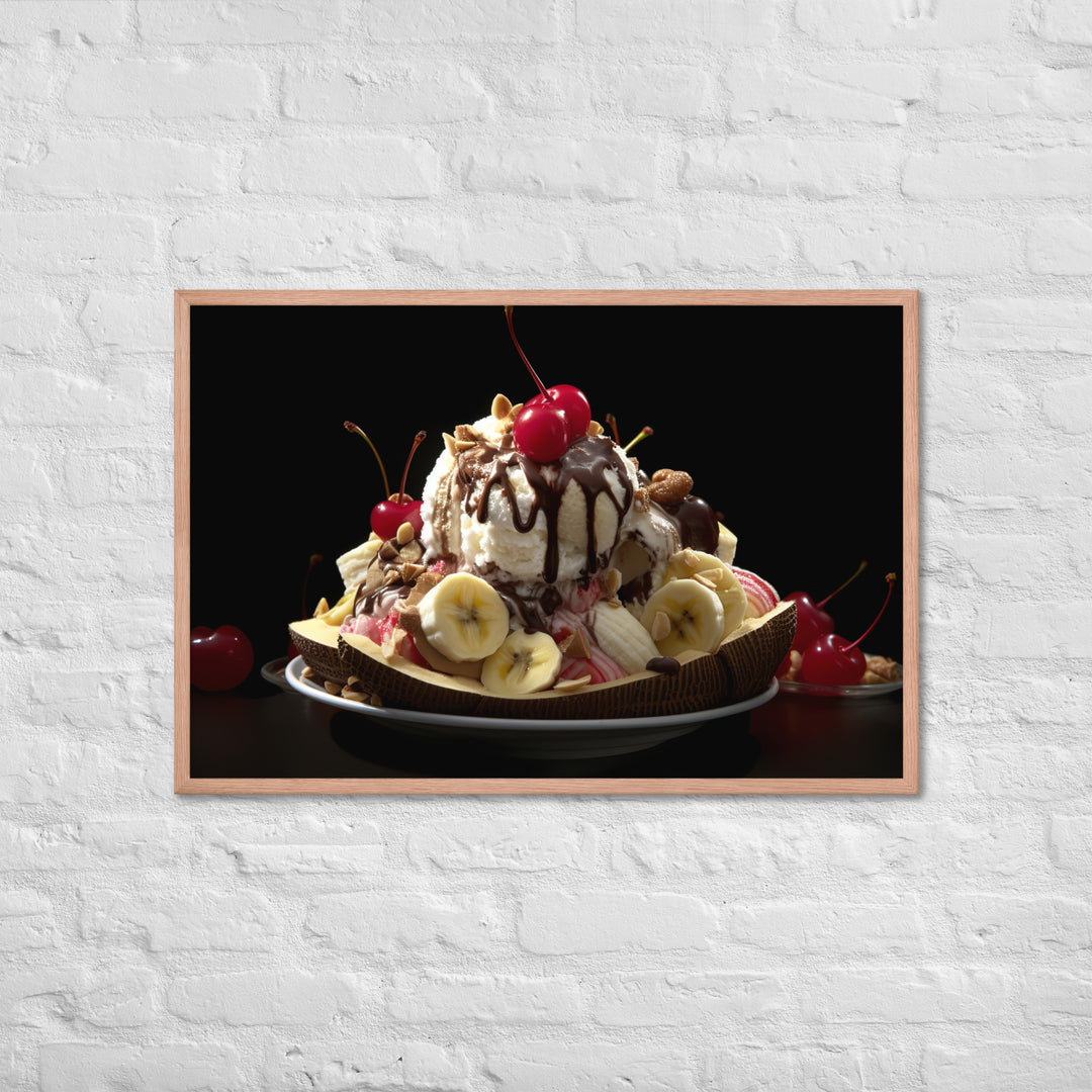 Banana Split Sundae Framed poster 🤤 from Yumify.AI