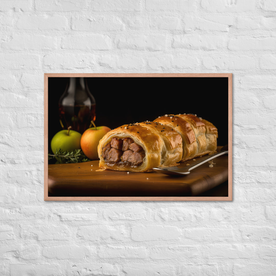 Pork and Apple Sausage Roll Framed poster 🤤 from Yumify.AI