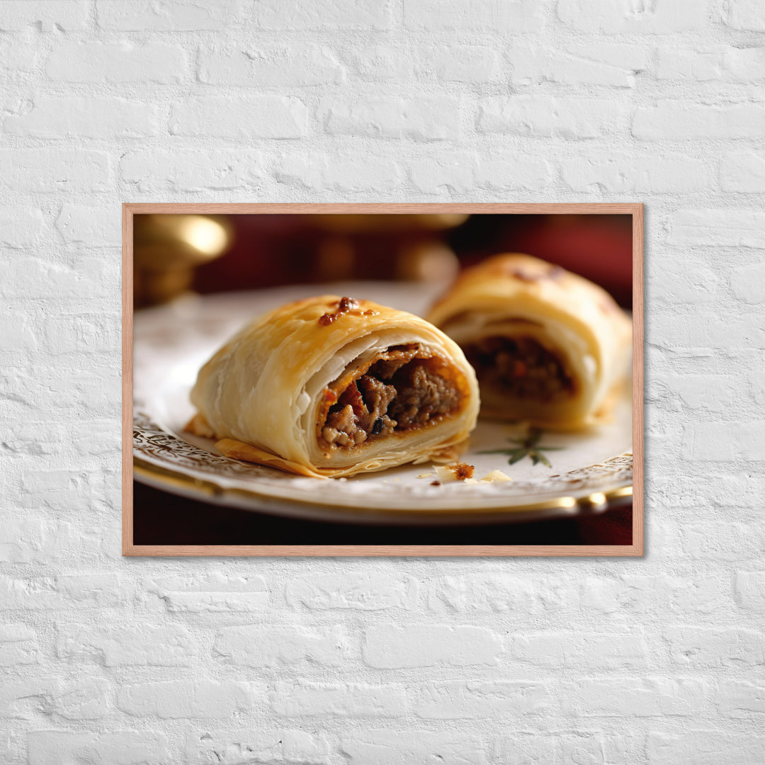 Moroccan Spiced Sausage Roll Framed poster 🤤 from Yumify.AI