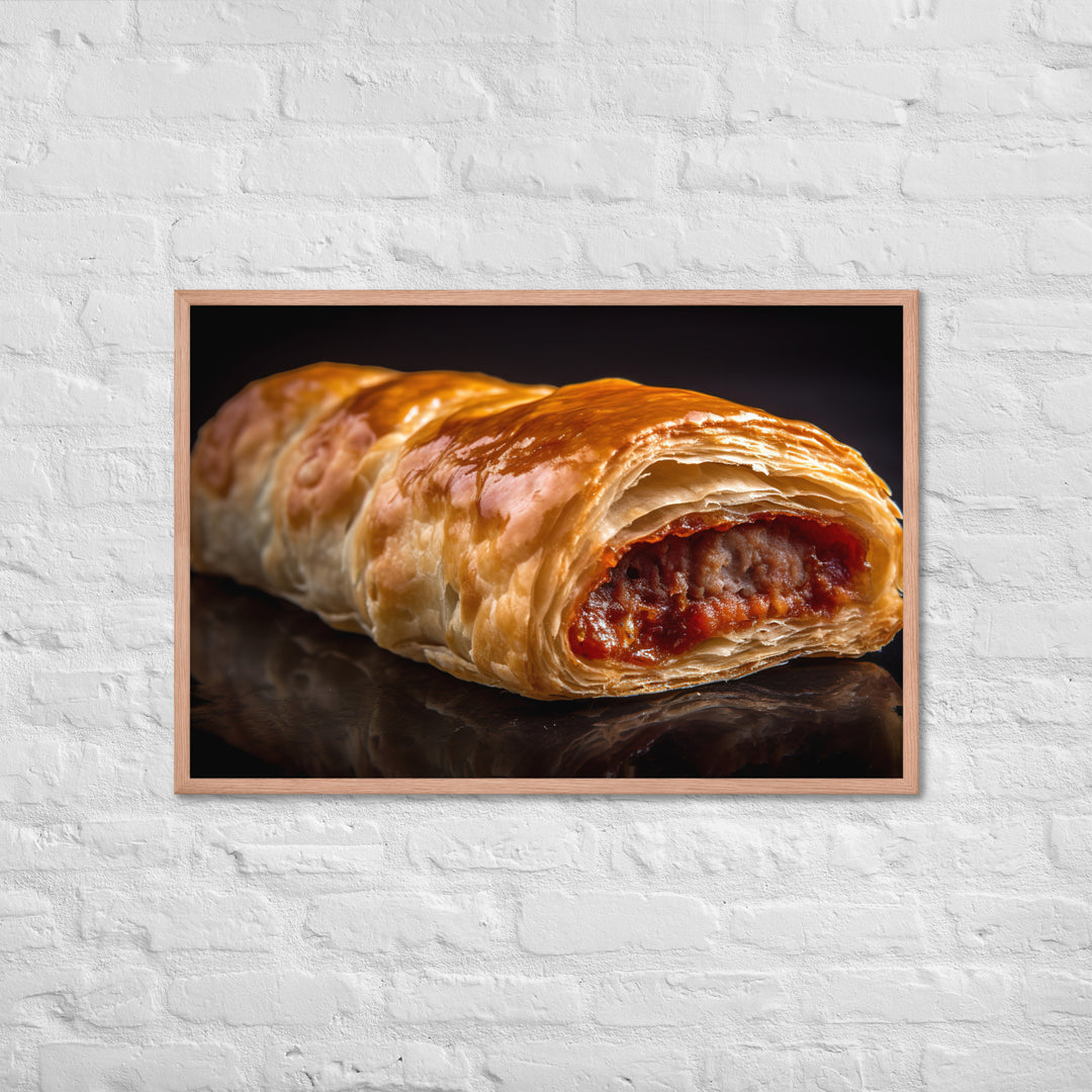Classic Sausage Roll Framed poster 🤤 from Yumify.AI