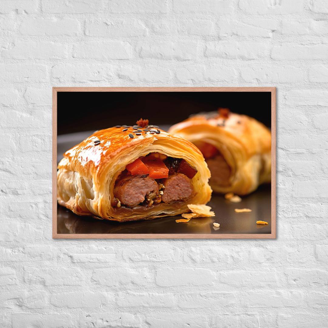 Chicken and Chorizo Sausage Roll Framed poster 🤤 from Yumify.AI