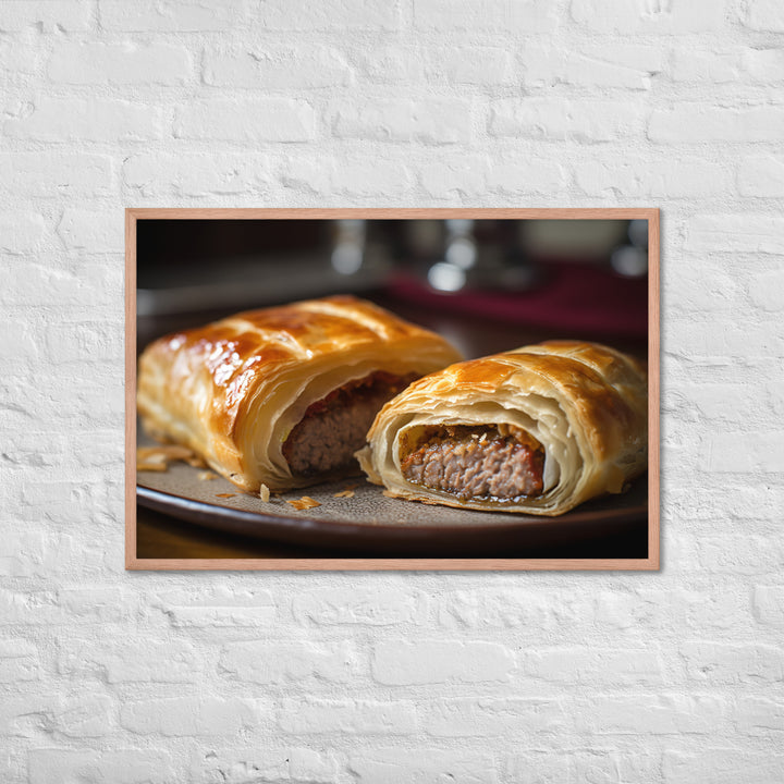 Beef and Onion Sausage Roll Framed poster 🤤 from Yumify.AI