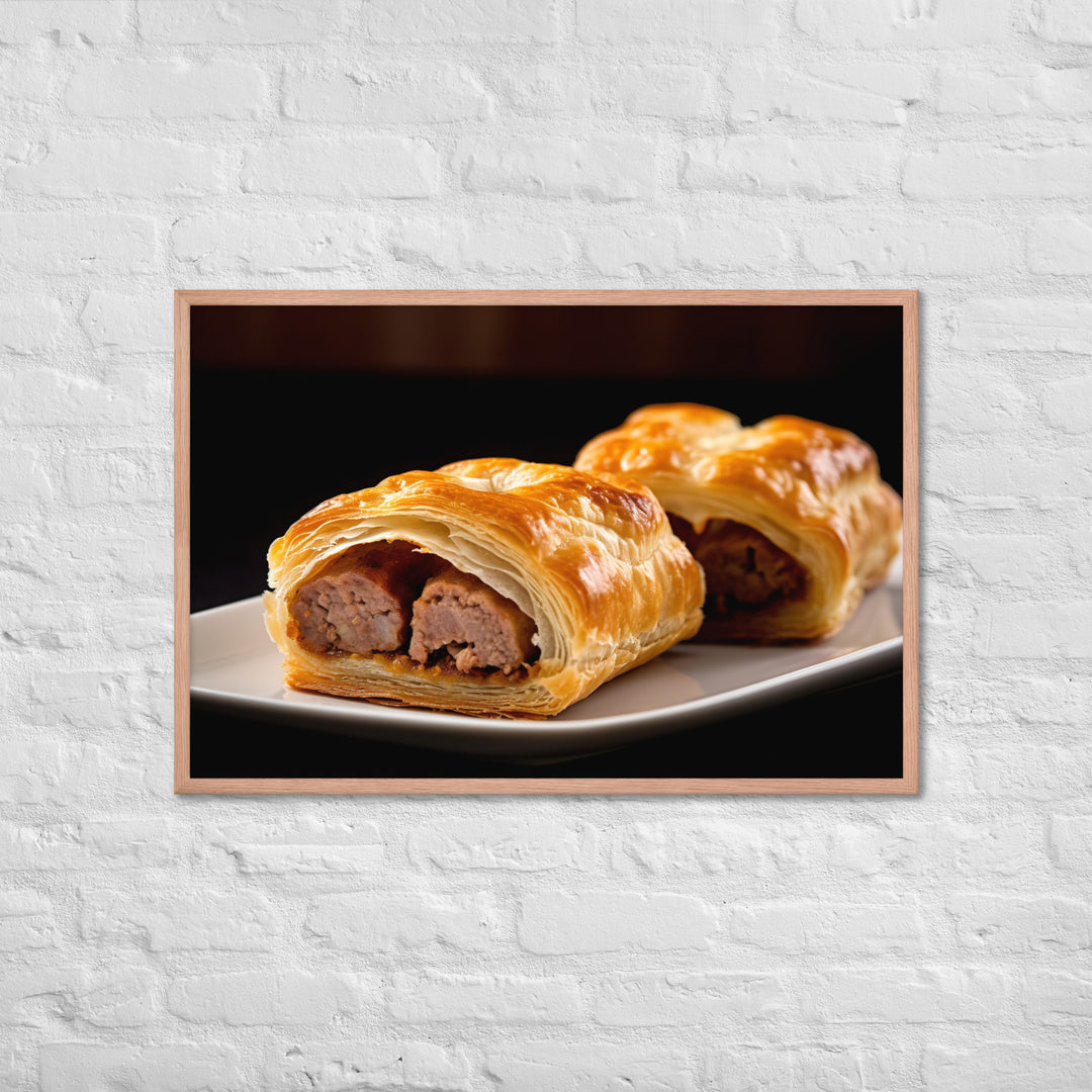 Beef and Onion Sausage Roll Framed poster 🤤 from Yumify.AI