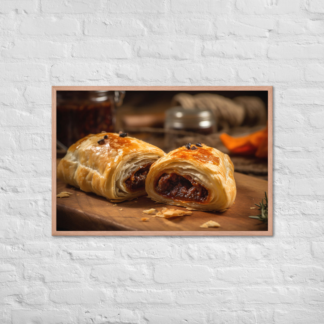 BBQ Sausage Roll Framed poster 🤤 from Yumify.AI