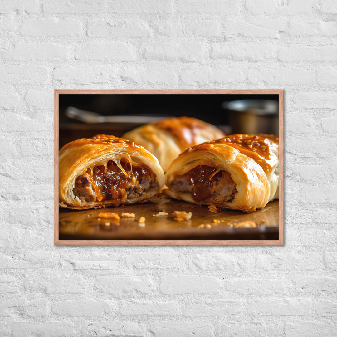 BBQ Sausage Roll Framed poster 🤤 from Yumify.AI