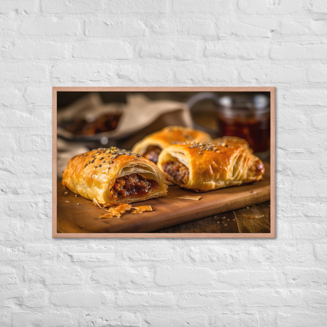 BBQ Sausage Roll Framed poster 🤤 from Yumify.AI