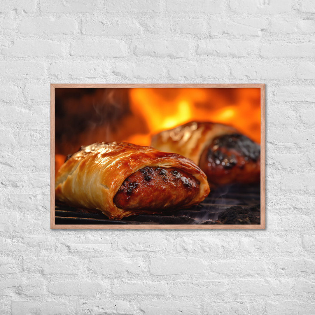 BBQ Sausage Roll Framed poster 🤤 from Yumify.AI