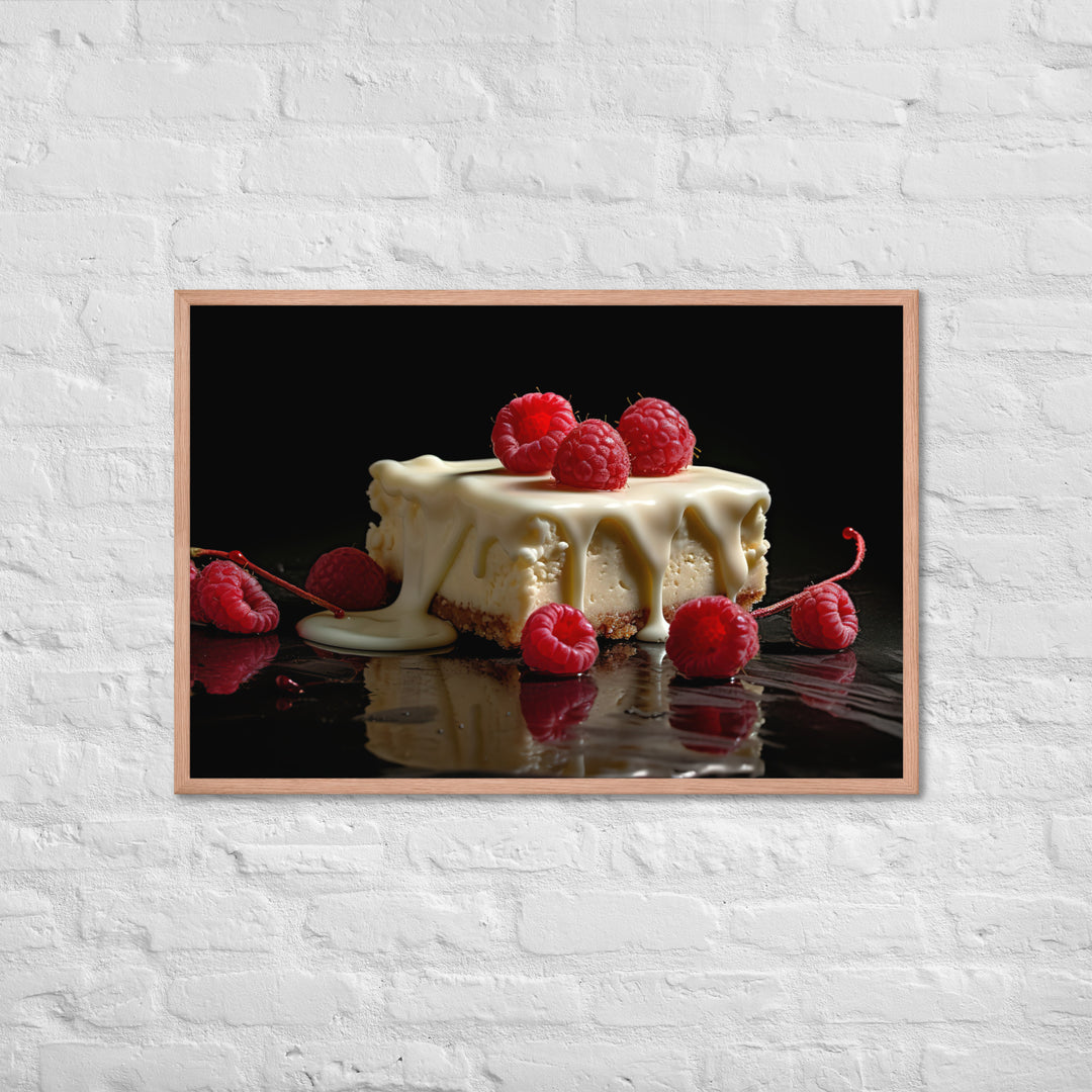 White Chocolate Raspberry Cheesecake Framed poster 🤤 from Yumify.AI